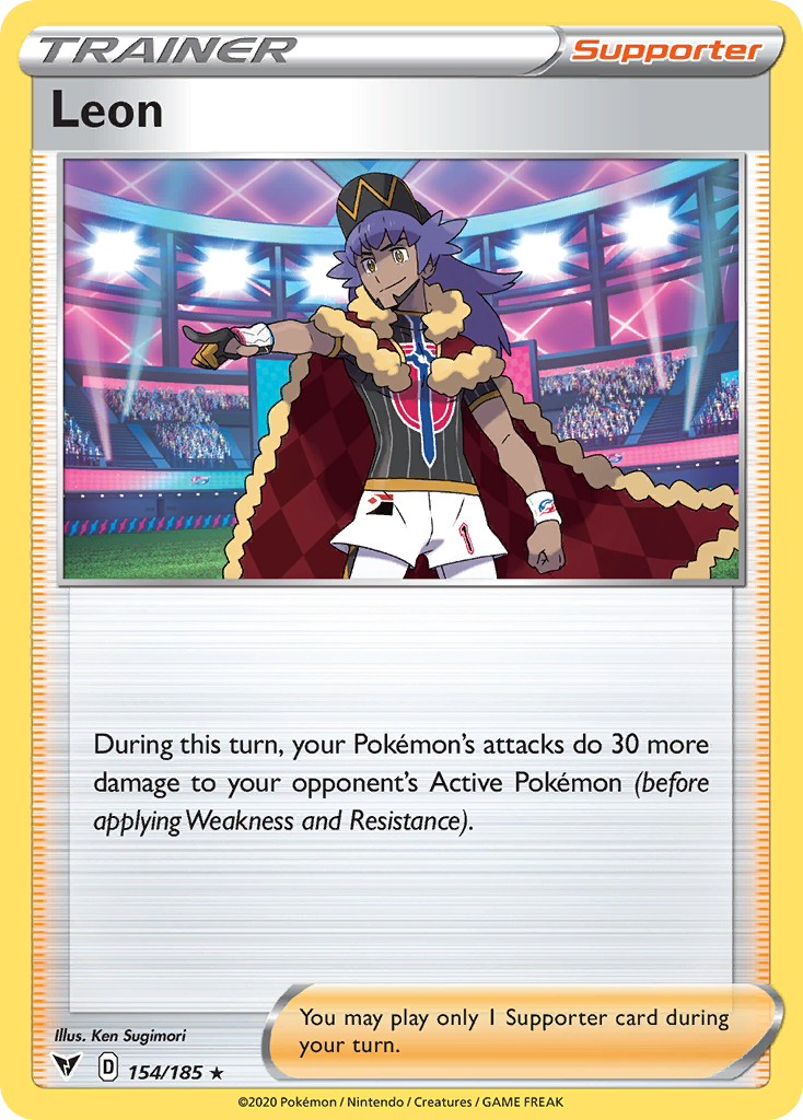 Vivid Voltage Non - Holo Leon #154/185